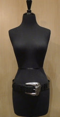 Patricia Von Musulin Alligator Belt with Hand Carved Ebony Knot Buckle Inlaid with Sterling Silver