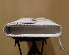 Rhonda Ochs Hand-Tooled Clutch Handbag in White
