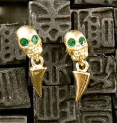 Michael Spirito Jewelry Skull Tooth Post Earrings