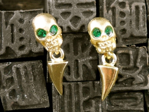 Michael Spirito Jewelry Skull Tooth Post Earrings