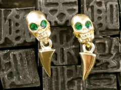 Michael Spirito Jewelry Skull Tooth Post Earrings