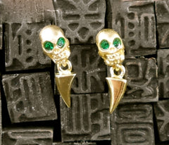 Michael Spirito Jewelry Skull Tooth Post Earrings