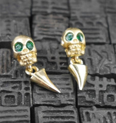 Michael Spirito Jewelry Skull Tooth Post Earrings