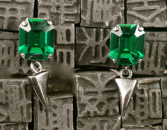 Michael Spirito Jewelry Emerald Stud with Tooth Earrings