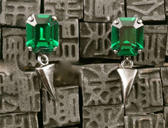 Michael Spirito Jewelry Emerald Stud with Tooth Earrings