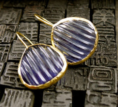 Coralia Leets Melon Cut Iolite Drop Earrings