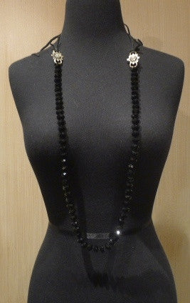 Love Heals Nysa Necklace in Faceted Black Jet Beads