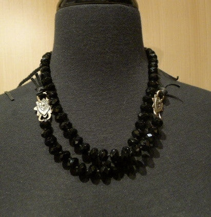 Love Heals Nysa Necklace in Faceted Black Jet Beads