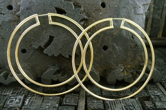 Jack Vartanian 18K Yellow Gold Art Deco Hoop Earrings