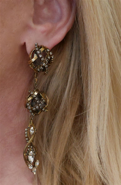 Erickson Beamon Golden Crystal Earrings