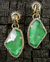 Erickson Beamon Love Knot Earrings in Green