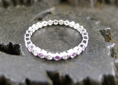 Beverly K 18K White Gold, Pink Sapphire and Diamond Eternity Band Ring