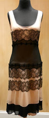 Jenny Packham London Black/Peach Lace Dress