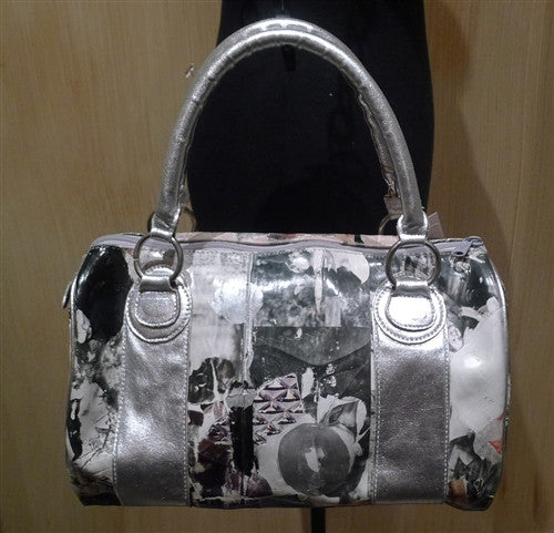 Toi Pour Moi Silver Graphic Handbag