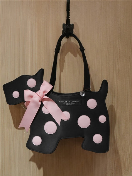 My Flat in London Poka Dot Scottie Handbag