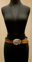 Just Reality Multi Color Mosaic Buckle Belt