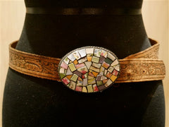 Just Reality Multi Color Mosaic Buckle Belt