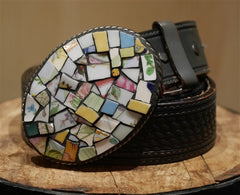 Just Reality Multi Color Mosaic Buckle Belt