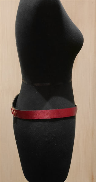 Rachel Abroms Red Jeweled Tie Belt