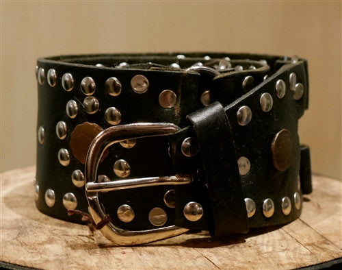 Continental Leather Fashion Studded Black Belt