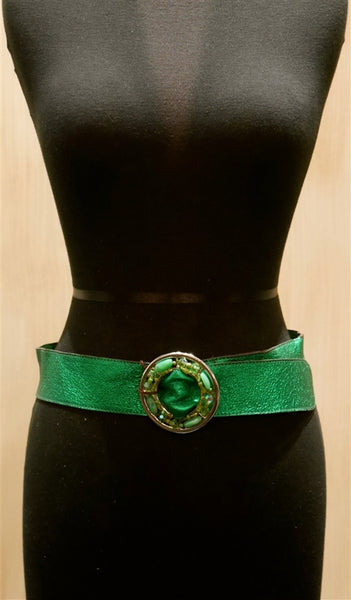 Rachel Abroms Emerald Green Bead Belt