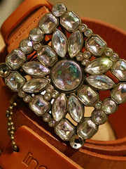 Linea Pelle Jeweled Buckle and Orange Belt