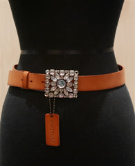 Linea Pelle Jeweled Buckle and Orange Belt