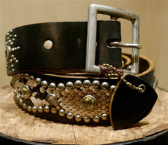 Hollywood Trading Company Jewel Stud Brown Belt