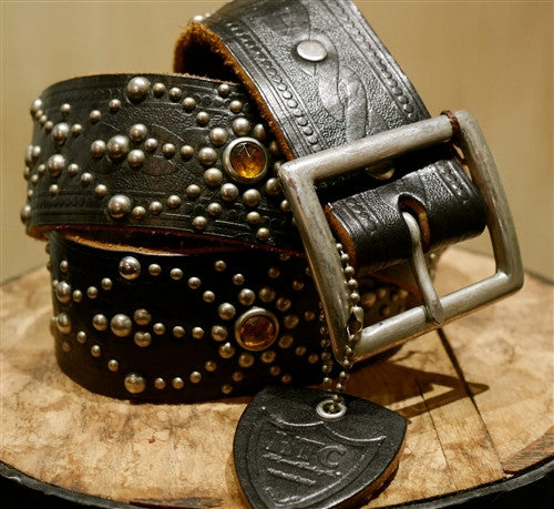 Hollywood Trading Company Multi Studded Brown Belt