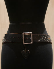 Hollywood Trading Company Multi Studded Brown Belt