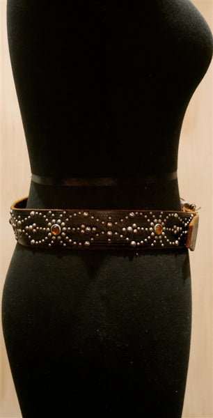 Hollywood Trading Company Multi Studded Brown Belt