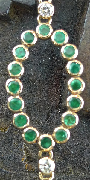 Estate Venetian 18K Yellow Gold, Emerald, Carved Coral, and Diamond Necklace