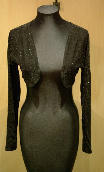 Elizabeth Gillette Black Sparkle Shrug/Bolero Top