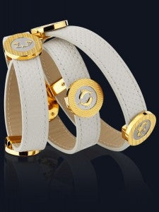 Seah 2-Wrap Elements Bracelet in White Leather