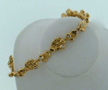 Lucifer Vir Honestus 18K Yellow Gold and Diamond Abstract Tennis Bracelet