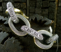 Moritz Glik Diamond Pave Link Bracelet in 18K Gold and Sterling Silver