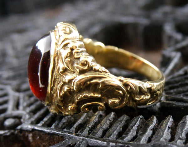 Estate 14K Yellow Gold and Hessonite Garnet Ring