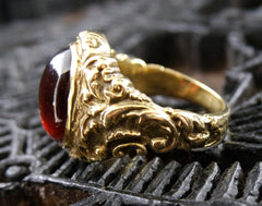 Estate 14K Yellow Gold and Hessonite Garnet Ring