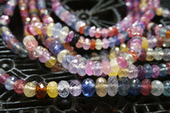 Very Fine Natural Multi Colored Sapphire Necklace with Diamond Bar Stations