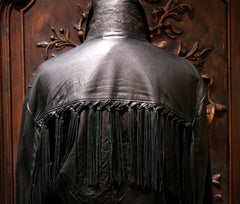 Jarbo Black Leather Fringe Jacket