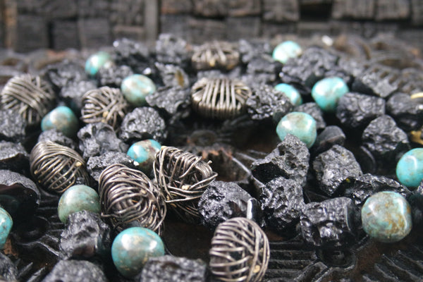 Chan Luu Sterling, Lava Beads, and Turquoise Necklace