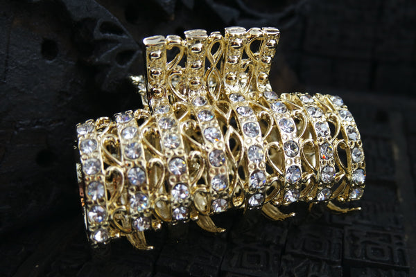 Rhinestone Filigree Hair Jaw Clasp