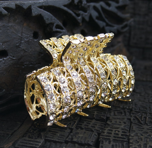 Rhinestone Filigree Hair Jaw Clasp