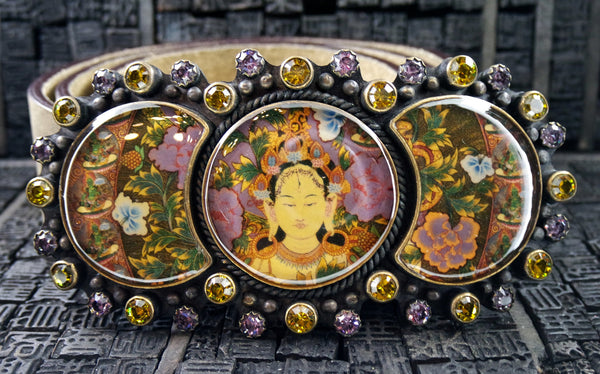 VSA Virgins, Saints, & Angels Triple Goddess Image Belt and Buckle