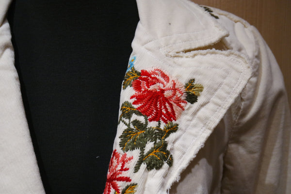 Johnny Was Embroidered Floral Corduroy Jacket