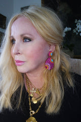 Roni Blanshay Teardrop Rainbow Pave Custom Earring