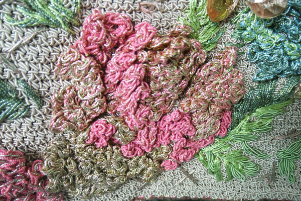 Lorenza Hand Crocheted Silk with Murano Glass Rina Roger Handbag