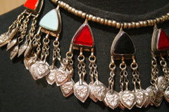 Kuchi Tribe Gypsy Necklace with Colored Stones