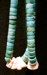 Older Navajo Turquoise Tab and Heishi Necklace with Jocla