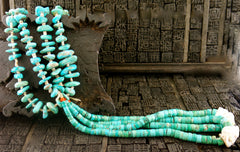 Older Navajo Turquoise Tab and Heishi Necklace with Jocla